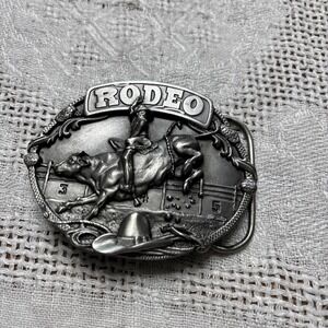 Rodeo Belt Buckle 1985 Siskiyou Buckle Co.Inc Williams Oregon Bull Cowboy
